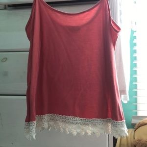 Full tilt tank top with crochet trim